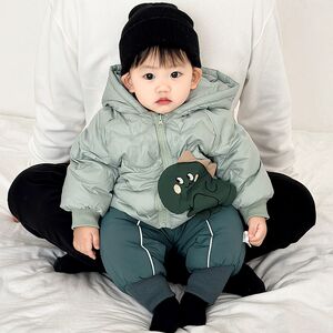 
Boys winter down jacket set baby cartoon dinosaur light and warm coat baby girl thickened versatile cotton pants
