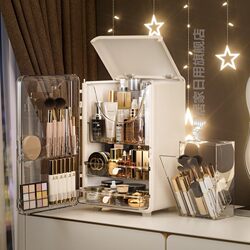 High-End Cosmetics Storage Box Desktop Storage Rack Dust-Proof New Skin Care Product Makeup Box Dressing Table Makeup Cabinet