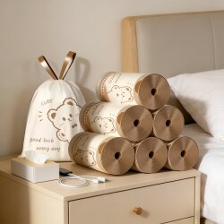 Thickened Portable Garbage Bags for Home Kitchen Use, Automatic Sealing, No Dirty Hands, Pack of 10, 45*45cm