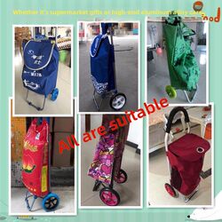 Folding trolley trailer pull rod household portable shopping cart wheels shopping cart accessories small trolley push