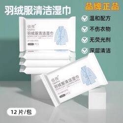 Down Jacket Cleaning Wipes, No-Rinse Stain Remover, Portable Household Powerful Clothing Cleaning Wipes