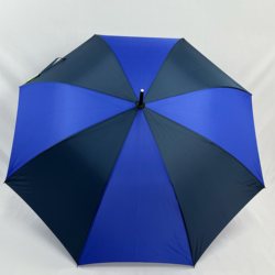Korean Single-Bend Handle Blue and Black Spliced Long-Handled Umbrella 120cm Enlarged Umbrella Surface Wind-Resistant One-Swing-Dry Natural Wood Handle Umbrella