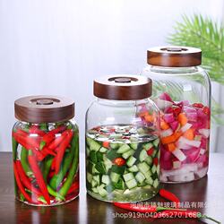 Automatic exhaust glass sealed jar, wine glass bottle, large-capacity pickle jar, household pickle glass storage jar