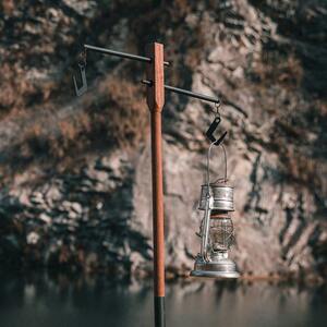 
TNR outdoor camping retro solid wood lamp stand three sections old-fashioned kerosene horse lantern portable camp lamp folding teak lamp pole