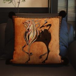 High-End French-Style Orange Mid-Century Sofa Throw Pillows, Living Room Light Luxury Retro High-Grade Pillowcase Set, Bed Cushions