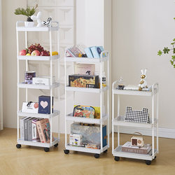 3-Layer Wheeled Trolley Toilet Storage Rack Living Room Floor-Standing Mobile Snack Storage Rack Multi-Layer Storage Rack
