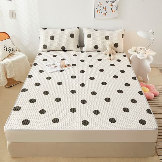 
New type A maternal and infant grade summer cool silk latex mat sheet set three-piece set washable machine washable air-conditioned soft mat