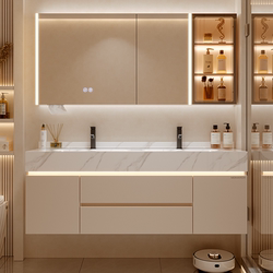 Imperial Sanitary Ware High-Gloss Slate Hot-Bent Integrated Basin Bathroom Cabinet Washbasin Washbasin Cabinet Combination Double Basin Optional