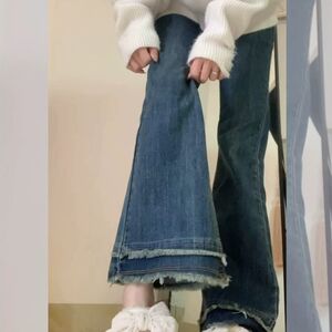 
Pregnant women's pants for spring and summer wear, spring jeans v-pants 2025 new summer clothes that do not tighten the belly, bottoming and micro-flared
