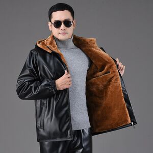 
Men's leather jacket set loose spring and autumn jacket motorcycle riding takeaway windproof waterproof jacket work suit