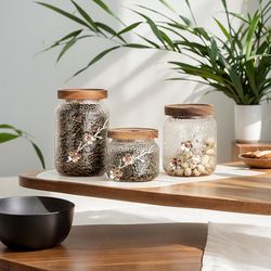 Tea jar glass sealed jar storage tea warehouse household moisture-proof wake-up tea storage jar scented tea dried fruit preservation box storage bottle