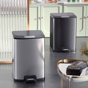
Kitchen stainless steel trash can, living room, high-end, good-looking C, foot-operated trash can with cover, foot-operated commercial use