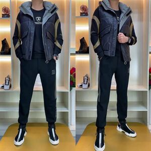 
W908 autumn and winter new men's cotton vest casual versatile jacket hooded vest men's zipper horse clip