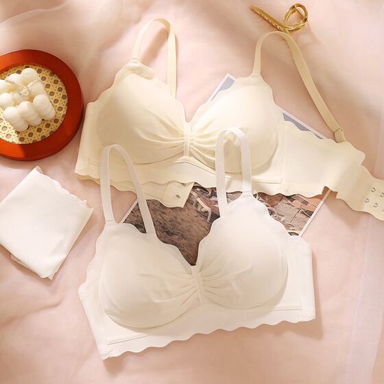 
Traceless underwear for women gathering small breasts without steel rings for students and girls adjustable summer ultra-thin style large breasts to show small bra