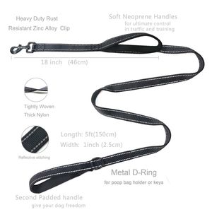 Pet supplies double handle head traction rope dog traction large and medium -sized dog nylon double -layer thickened reflux dog rope
