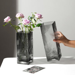 Light luxury vase ornaments high-end glass flower arranging device simple hydroponic flowers rose lily living room dining table decoration