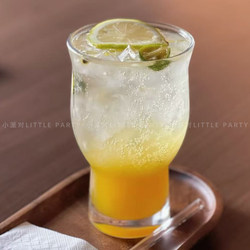 ins Trendy Wide-Mouth Glass Cup, Juice Cup, Iced Americano Coffee Cup, Large-Capacity Beverage Cup, Beer Cup