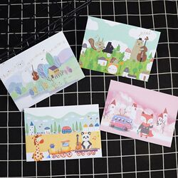 Japanese and Korean Pastoral Cute Cartoon Letter Paper Set Beautiful Small Fresh Love Letter Writing Paper Letterhead Free Shipping