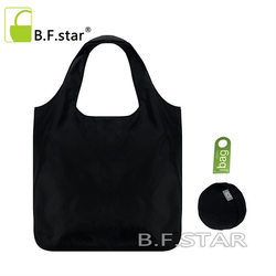 Black Foldable Eco-Friendly Bag, Lightweight and Portable, Stylish Tote Bag, Travel Supermarket Large-Capacity Shopping Bag, Grocery Bag