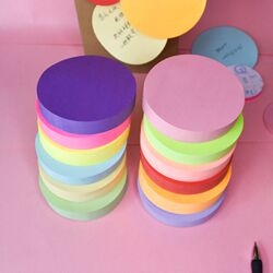 10cm Colorful Sticky Notes, Large Red Round Adhesive Sticky Notes, Fluorescent Color Round-Shaped Instant Sticky Notes for Notes and Announcements