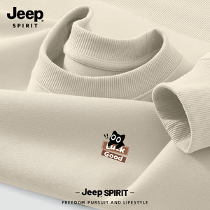 
Jeep round neck sweatshirt men's 2025 new autumn men's long-sleeved tops loose inner wear plus size men's clothing