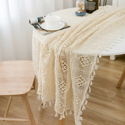 Lace beige lace tablecloth rectangular coffee table hollow European style cover tablecloth Internet celebrity photo table decoration cloth
