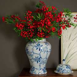 New Chinese blue and white porcelain retro vase ceramic creative flower arrangement living room entrance decoration storage jar ornaments