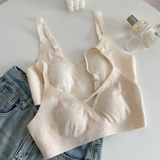 
Pure Desire Lace Breathable Slimming Underwear Women's Thin Large Breasts Showing Small No Wires Top-up S Side Breast-Reducing Girls Bra