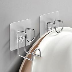 Stainless steel bathroom storage basin hook, strong nail-free basin rack, bathroom wall-mounted adhesive hook, kitchen sink rack