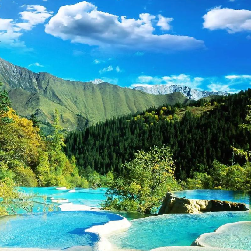 重庆成都九寨沟六日游 川渝连线九寨沟黄龙6天5晚跟团可选20人团