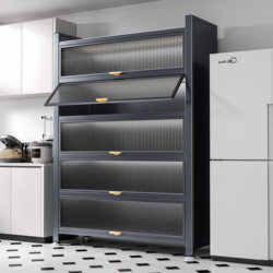 Kitchen Storage Rack, Floor-Standing Multi-Layer Microwave Oven Rack, Bowl Cabinet, Multi-Functional Storage Sideboard, Storage Cabinet, Cupboard