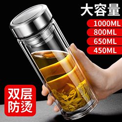 German Imported Unbreakable Tempered Glass Cup for Men, Resistant to Falling and Explosion-Proof, High-Temperature Borosilicate Double-Layer Glass Water Cup
