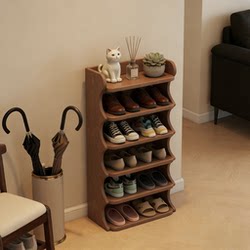 All-Solid Wood Shoe Rack for Home Use, Small and Narrow Doorway, Simple Multi-Layer Wooden Shoe Storage Rack, Space-Saving Shoe Rack for Small Apartments