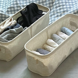 Cotton and Linen Underwear Storage Box, Underwear, Socks, Leggings Compartmentalized Storage Organizer, Home Organizing Box, Wardrobe Drawer
