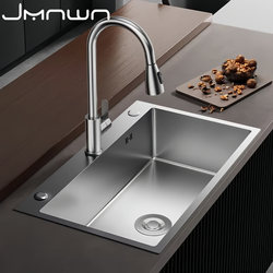 Free Shipping with Sf Express: Large Single-Slot Stainless Steel Kitchen Sink, Dishwashing Sink, Household Under-Counter Basin, Handmade Sink