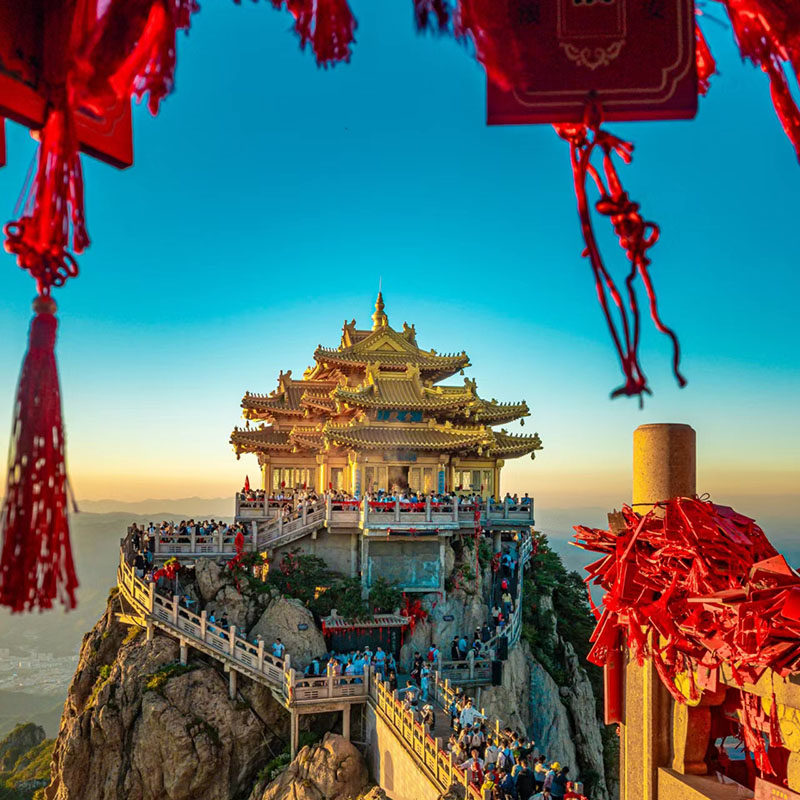 纯玩含机票 河南旅游郑州洛阳老君山少林寺龙门石窟5天4晚跟团游