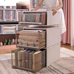 Storage Box Drawer-Type Clothes Wardrobe Plastic Household Storage Cabinet Underwear Clothing Organizer Wardrobe Storage Box