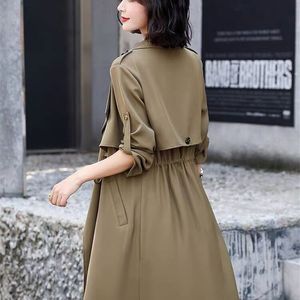 
Temperament lace-up internet celebrity windbreaker jacket for women 2021 early autumn new style British L style loose waist slimming women's outerwear