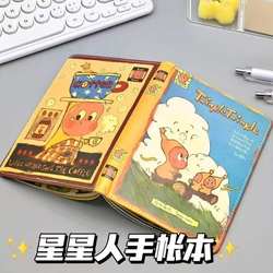 Original Cute Star-Themed Leather-Bound Notebook, High-Value Journal, Diary, Gift, Colorful Page Planner