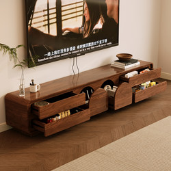 Medieval-Style Tv Cabinet, Floor-Standing, Low-Profile, Integrated Storage Cabinet, Living Room, Household Solid Wood Floor Cabinet, Wall-Mounted Combination Cabinet