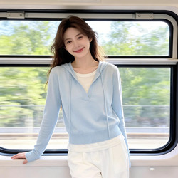 Early Spring Outfit: Faux Two-Piece Hooded Long-Sleeve T-Shirt for Women, 2026 New Design, Casual Versatile Knit Top