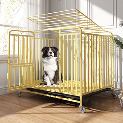 Dog Cage, Large Dog Cage with Separate Toilet, Household Indoor Dog Cage, Medium-Sized Dog Kennel, Dog Bed
