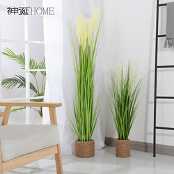 Scandinavian style artificial plants reed grass fake grass potted decorations living room indoor floor-standing green plants