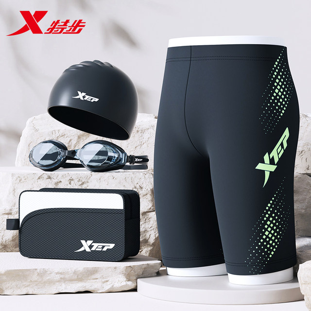 Xtep swimming trunks men's adult 2025 new five-point swimming trunks youth anti-embarrassment hot spring swimming suit