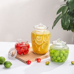 Glass bottle pickle jar sealed jar with lid household pickle jar thickened pickle jar food grain storage jar