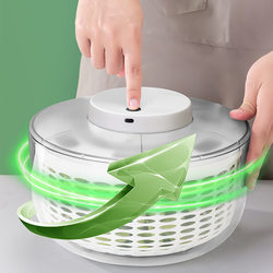 Plastic Electric Vegetable Dehydrator, Household Fruit and Vegetable Spinner, Large Capacity Vegetable Spinner, Salad Washing and Dehydrating Machine