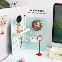 Creative Countertop Storage Metal Display Rack, No-Installation Required, Office Workstation Partition Desktop Pegboard Storage Rack
