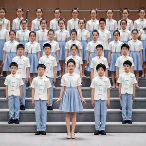 
Children's choir costumes and performance costumes, primary school students' patriotic recitation speech contest, junior high school students' Chinese style performance costumes