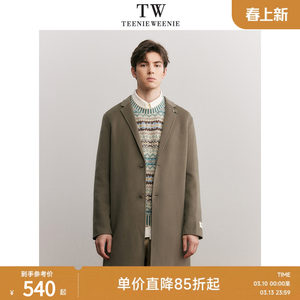 
TeenieWeenie Bear Men's Simple Woolen Coat Men's 2023 Winter New Woolen Coat