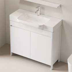 Small-Sized Ultra-Narrow Bathroom Cabinet Combination Floor-Standing Washbasin Small Apartment Bathroom Integrated Ceramic Washbasin
